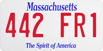 MA license plate 442FR1
