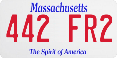 MA license plate 442FR2