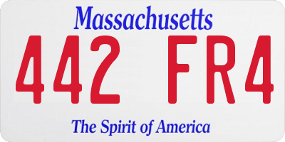 MA license plate 442FR4