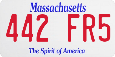 MA license plate 442FR5