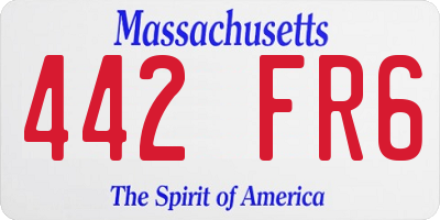 MA license plate 442FR6