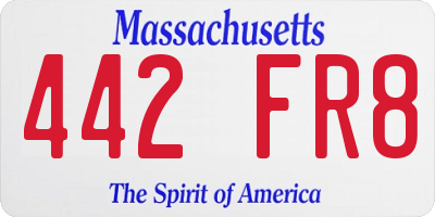 MA license plate 442FR8