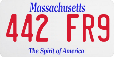 MA license plate 442FR9