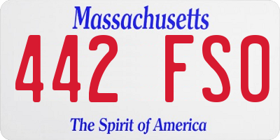 MA license plate 442FS0