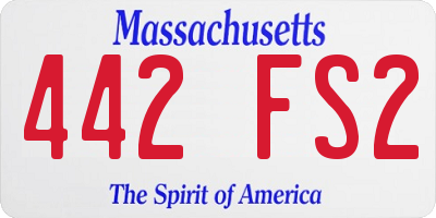 MA license plate 442FS2