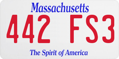 MA license plate 442FS3
