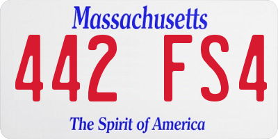 MA license plate 442FS4