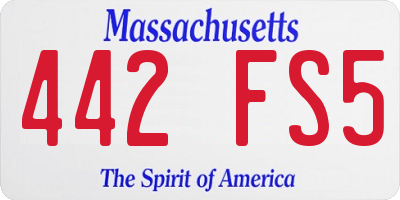 MA license plate 442FS5