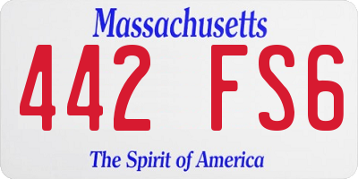 MA license plate 442FS6