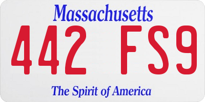 MA license plate 442FS9