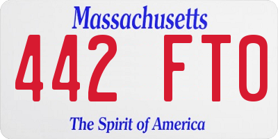 MA license plate 442FT0