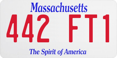 MA license plate 442FT1