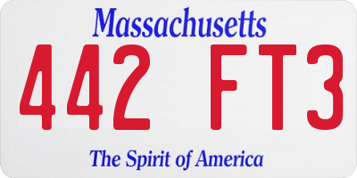 MA license plate 442FT3