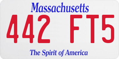 MA license plate 442FT5