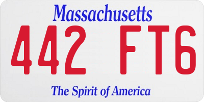 MA license plate 442FT6
