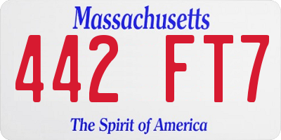 MA license plate 442FT7