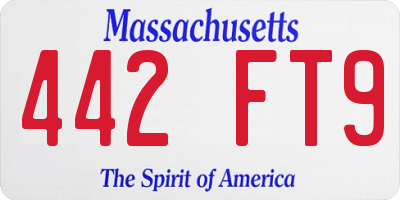 MA license plate 442FT9