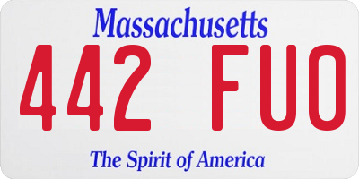 MA license plate 442FU0
