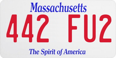 MA license plate 442FU2