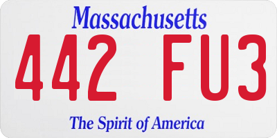 MA license plate 442FU3