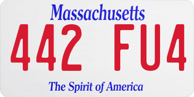 MA license plate 442FU4