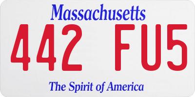 MA license plate 442FU5