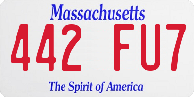 MA license plate 442FU7