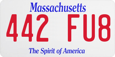 MA license plate 442FU8
