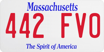MA license plate 442FV0
