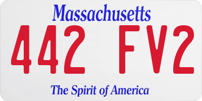 MA license plate 442FV2