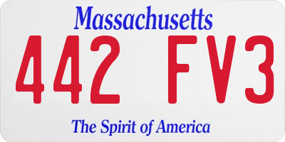 MA license plate 442FV3