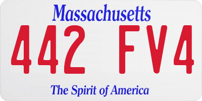 MA license plate 442FV4