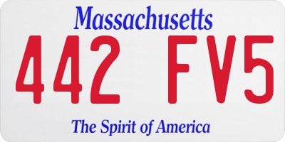 MA license plate 442FV5