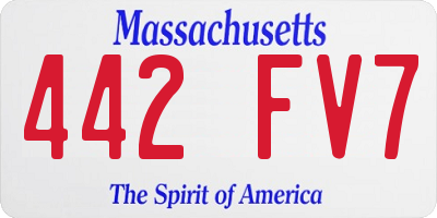 MA license plate 442FV7