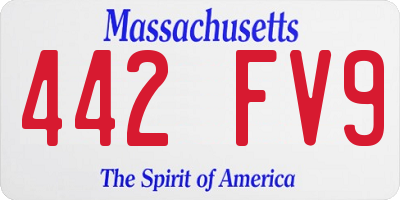 MA license plate 442FV9