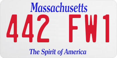 MA license plate 442FW1