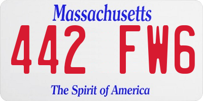 MA license plate 442FW6