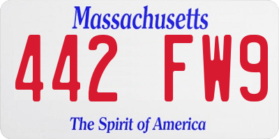 MA license plate 442FW9