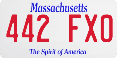 MA license plate 442FX0