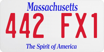 MA license plate 442FX1