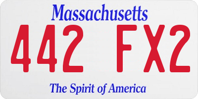 MA license plate 442FX2