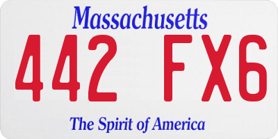 MA license plate 442FX6