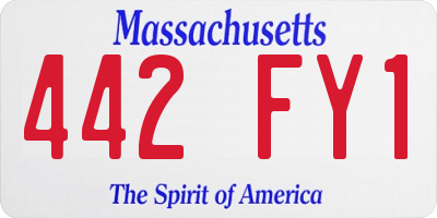 MA license plate 442FY1