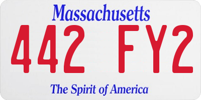 MA license plate 442FY2