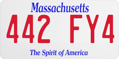 MA license plate 442FY4