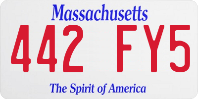 MA license plate 442FY5