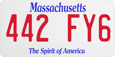 MA license plate 442FY6