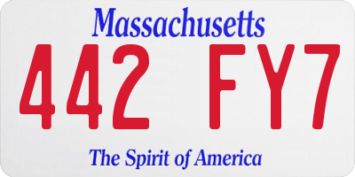 MA license plate 442FY7