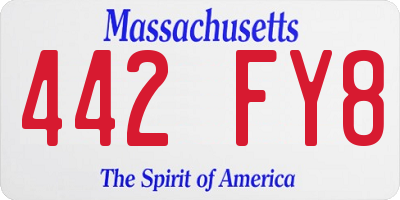 MA license plate 442FY8