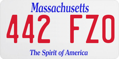 MA license plate 442FZ0